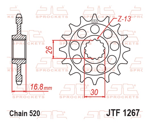 Pinion fata JT 16T, 520 [2]