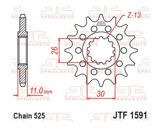 Pinion fata JT 16T, 525 [1]