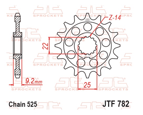 Pinion fata JT 16T, 525 [1]