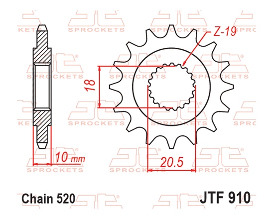 Pinion fata JT 14T, 520 [1]