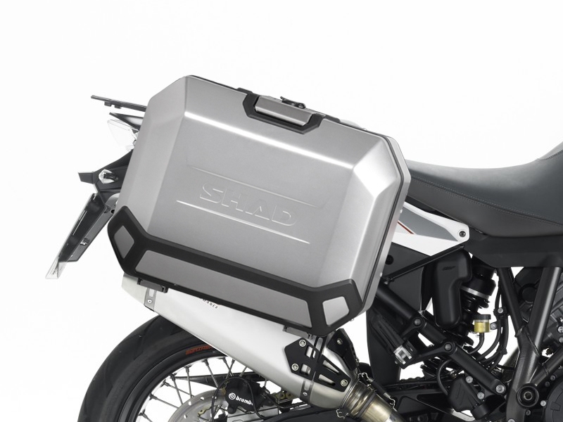 Set complet cutii aluminiu laterale, 36L / 47L SHAD TERRA NEGRU, include kit montare SHAD KTM Adventure 1090, 1190, Super Adventure 1290 (R, S) [12]