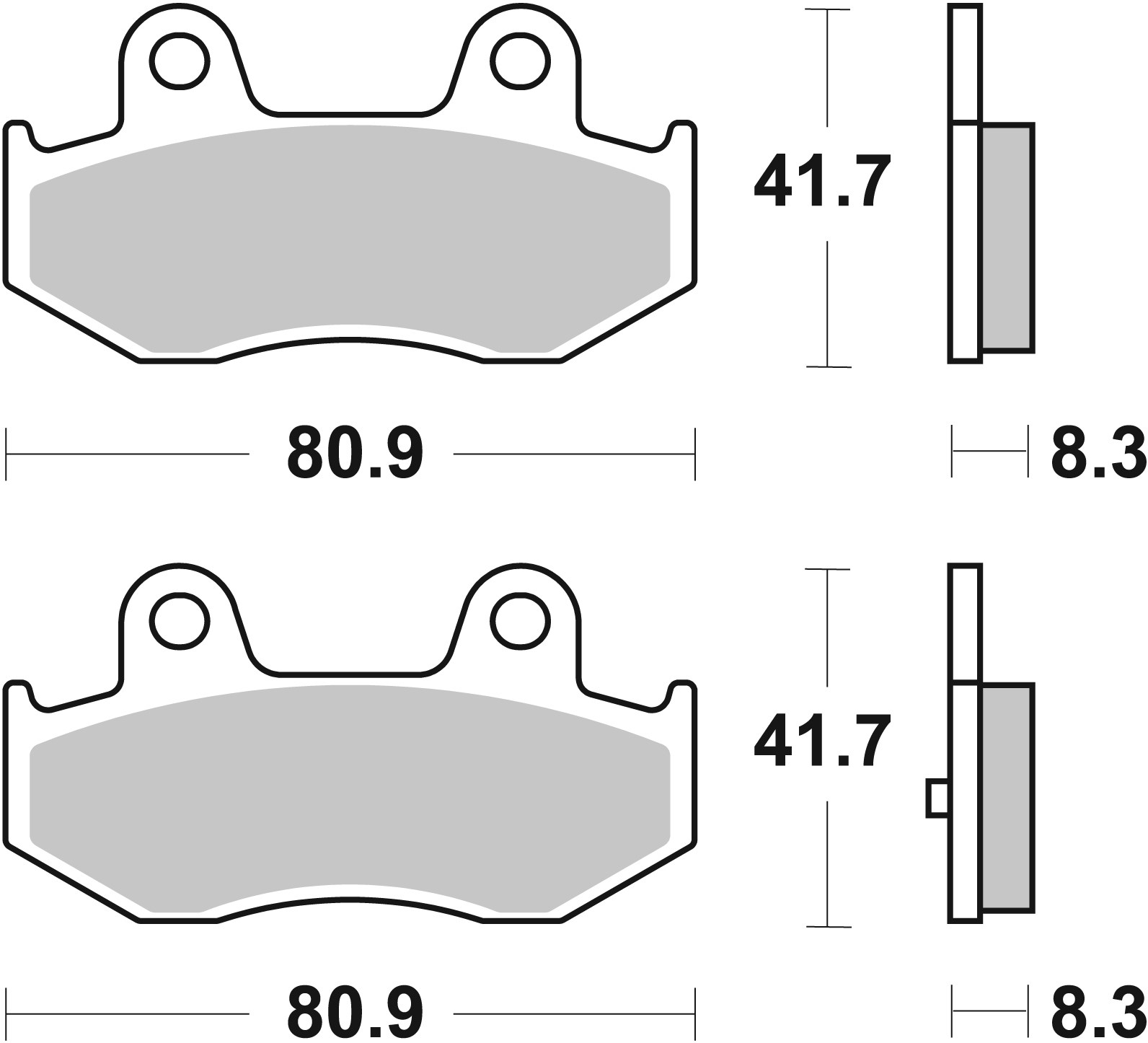Brzdové obloženie BREMBO 07055XS pre SUZUKI AN 250 Burgman 2004-2006, SUZUKI AN 400 Burgman 2001-2006