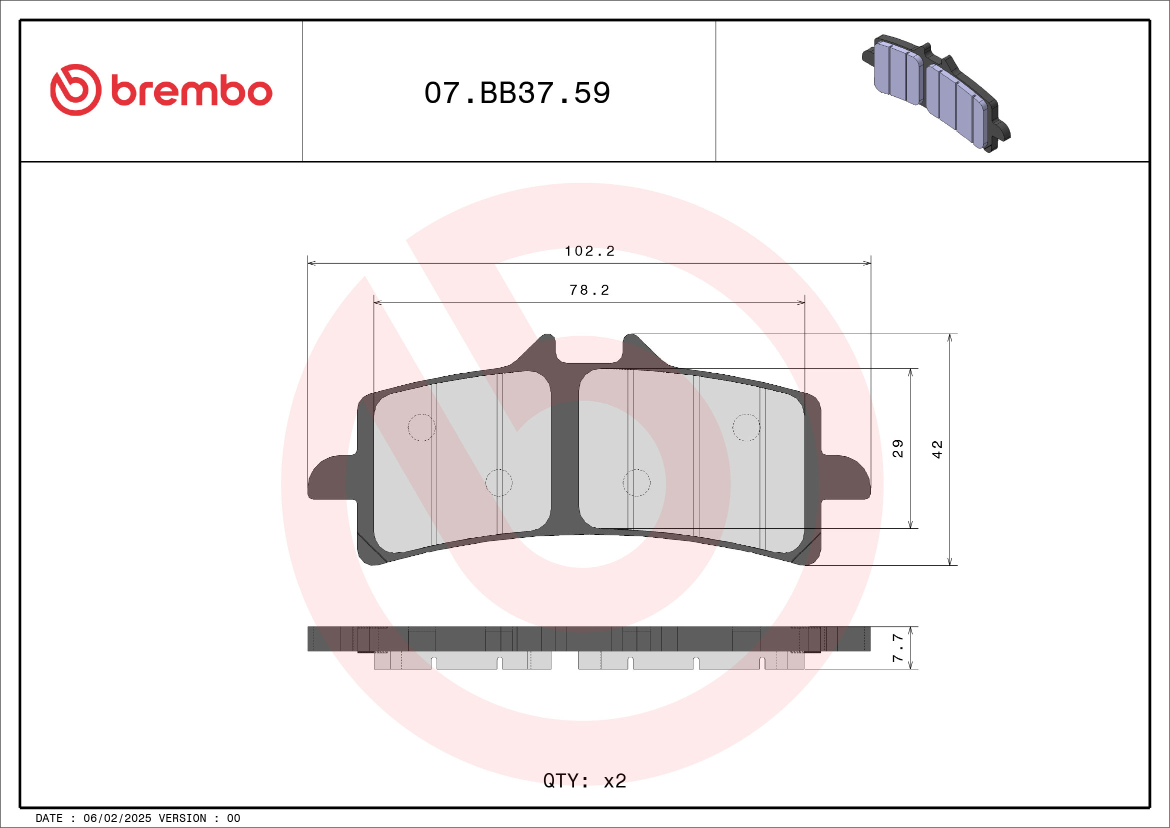 Brzdové obloženie BREMBO 07BB3759 CC ROAD