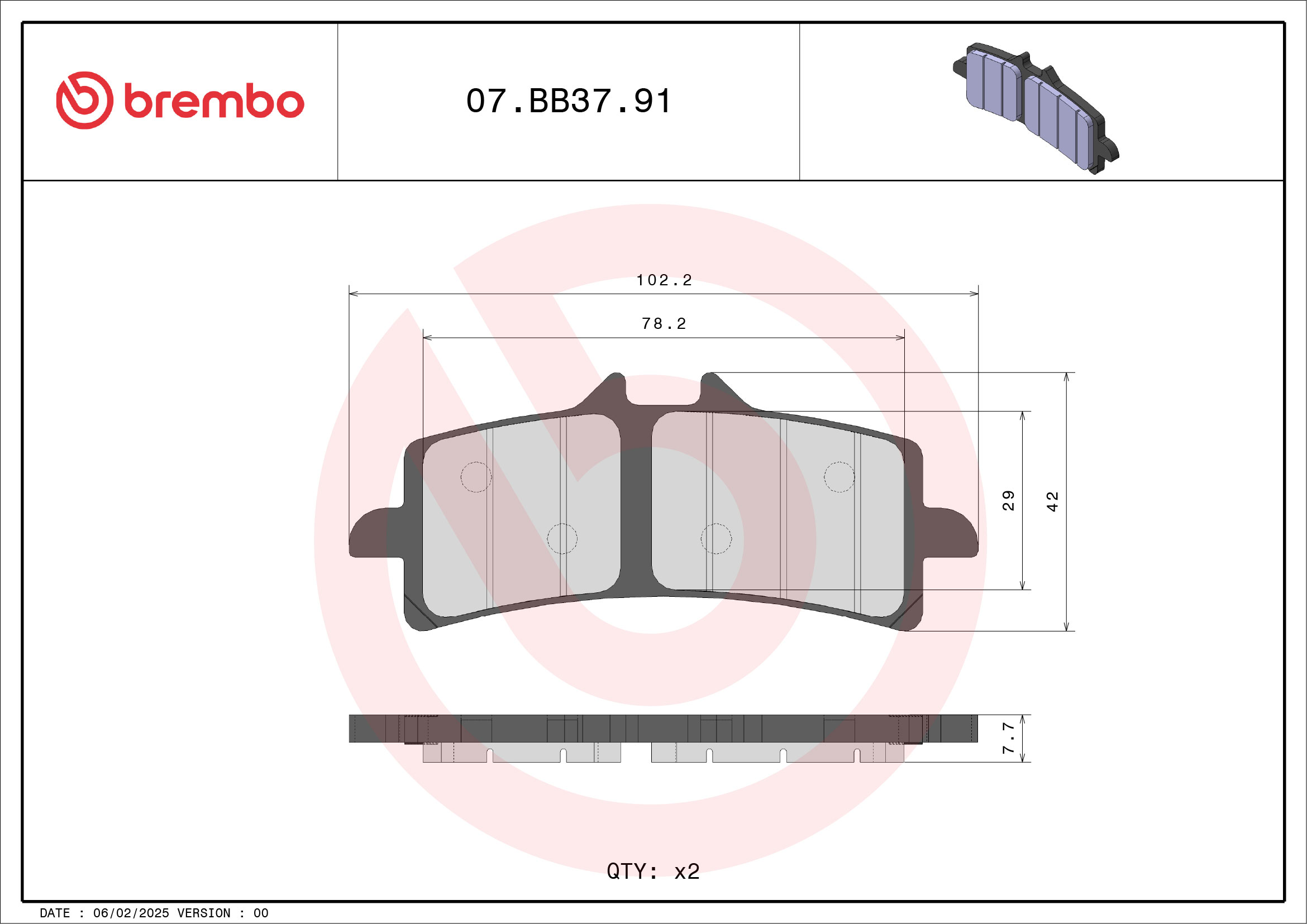 Brzdové obloženie BREMBO 07BB3791 CC ROAD