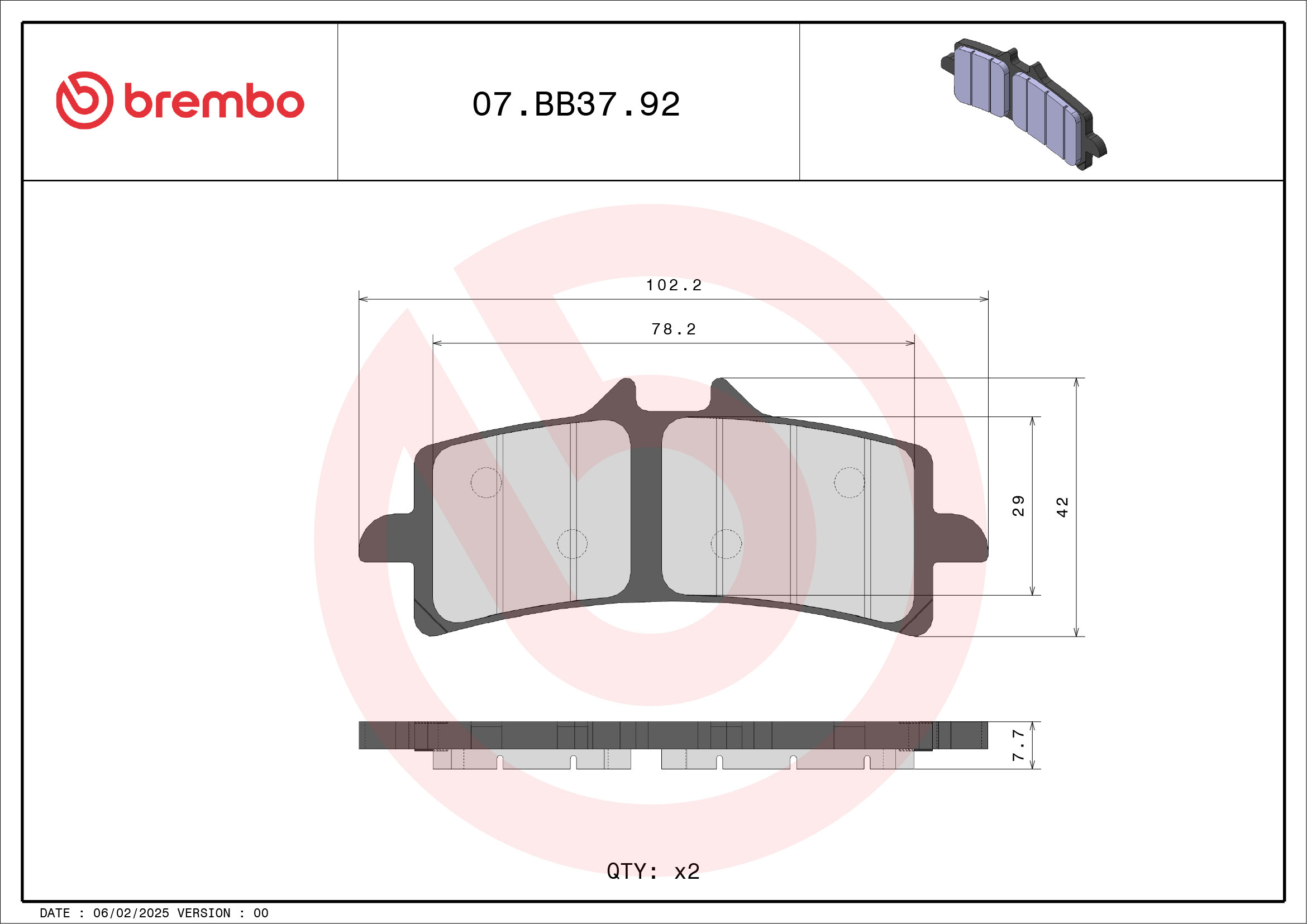 Brzdové obloženie BREMBO 07BB3792 CC ROAD