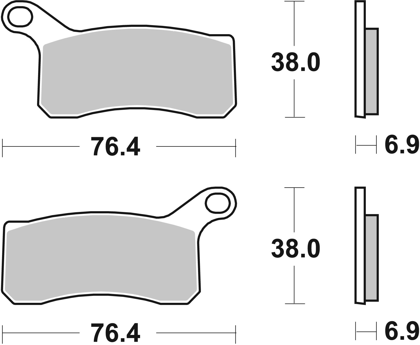Brzdové obloženie BREMBO 07GR07SX pre ATV KTM SX Quad 450 2008-2010, ATV KTM SX Quad 505 2008-2012
