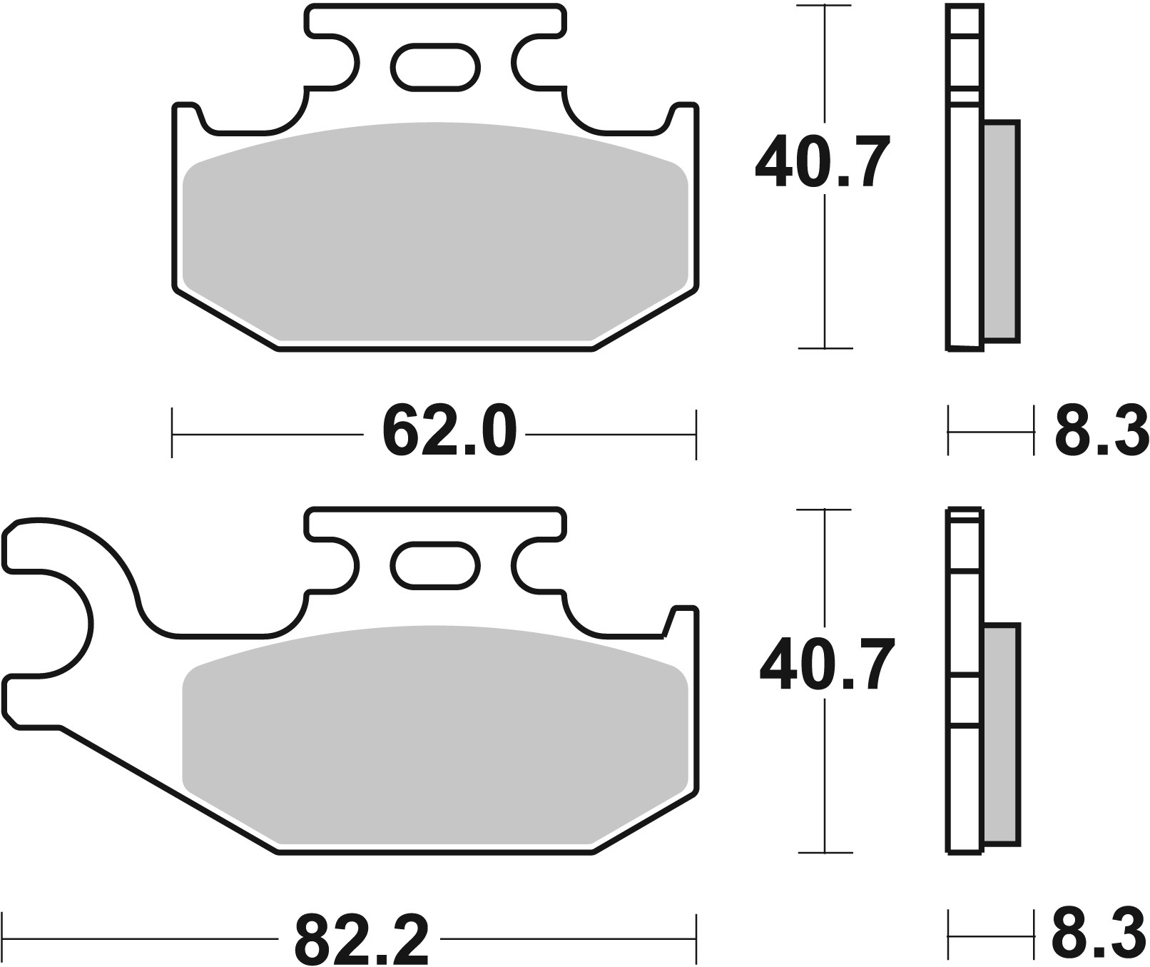 Brzdové obloženie BREMBO 07GR74SD pre ATV YAMAHA YFM 700 Raptor 2006-2017