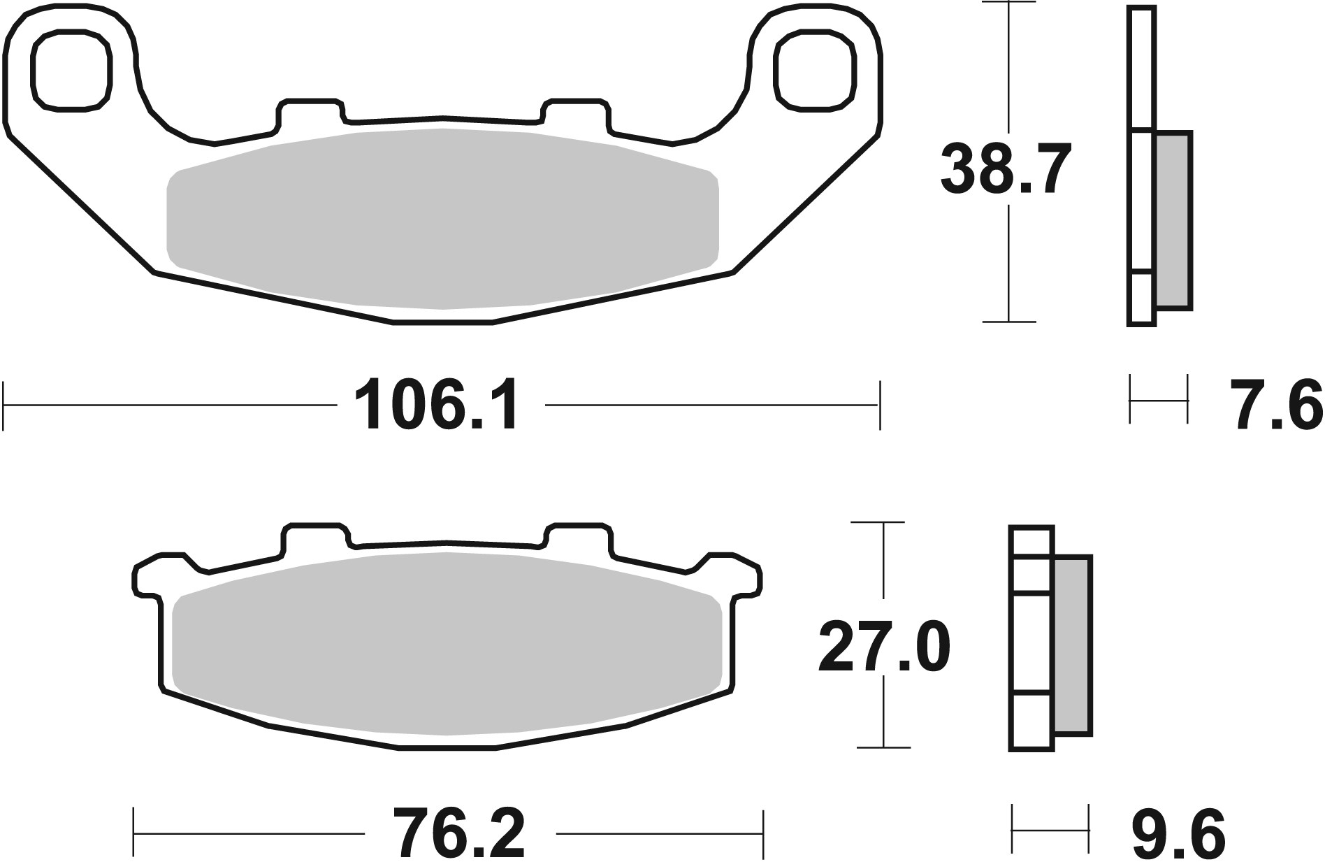 Brzdové obloženie BREMBO 07KA11SA pre KAWASAKI GPZ 500 (EX 500) 1994-2004, KAWASAKI ZR 550 Zephyr 1993-2001