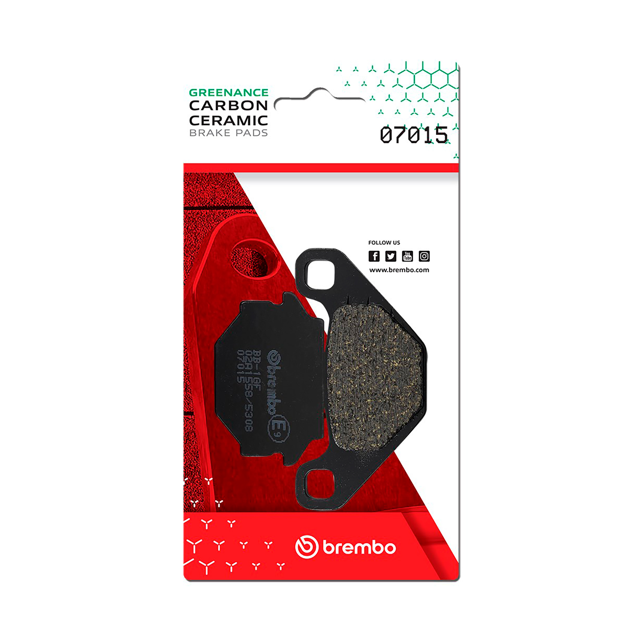 Brzdové obloženie BREMBO 07015 CC SCOOTER pre PEUGEOT SV 50 1993, KYMCO Agility 125 City + 2011-2017
