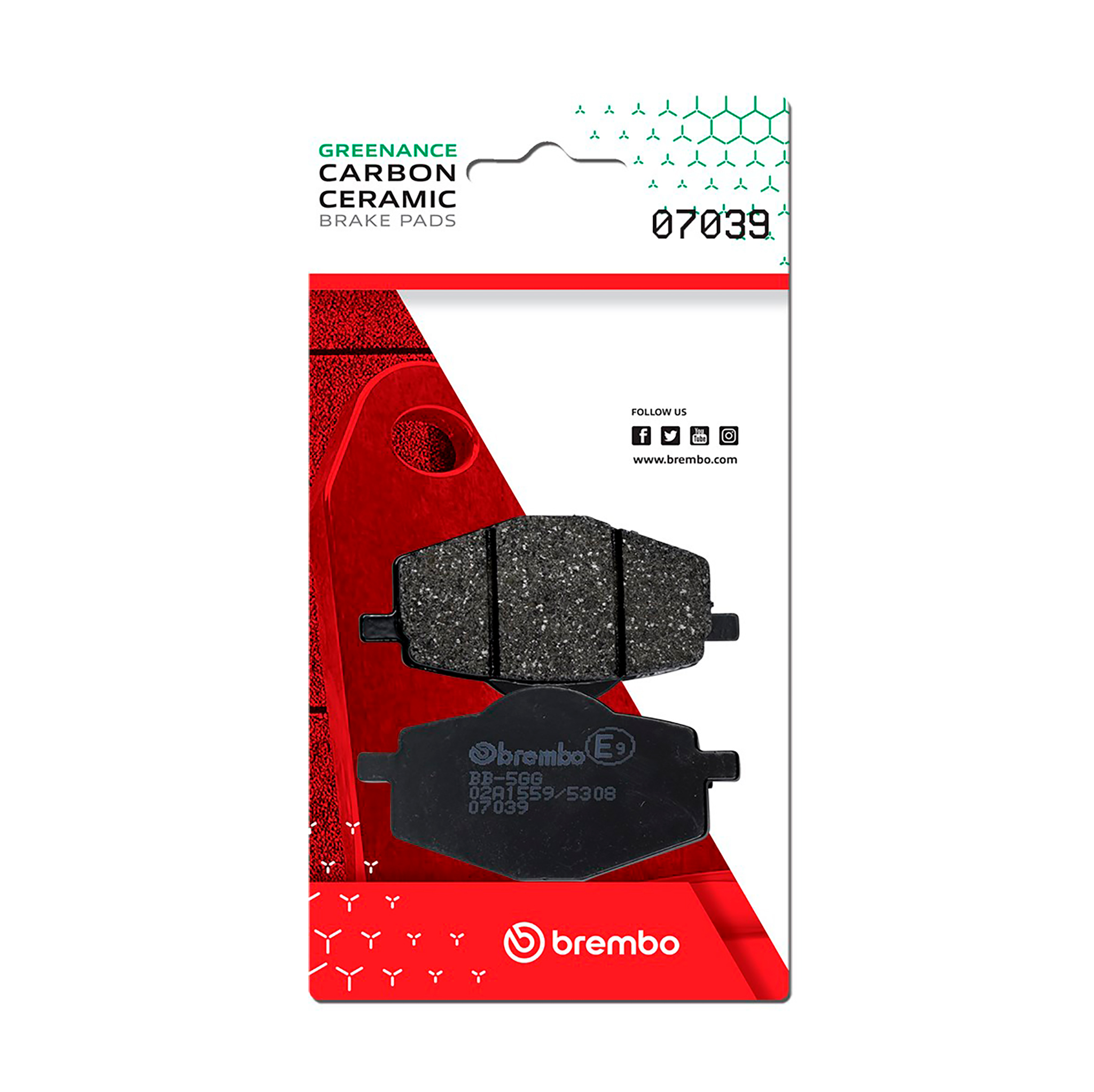 Brzdové obloženie BREMBO 07039 CC SCOOTER pre YAMAHA XC 125 Cygnus / X 1996-2008