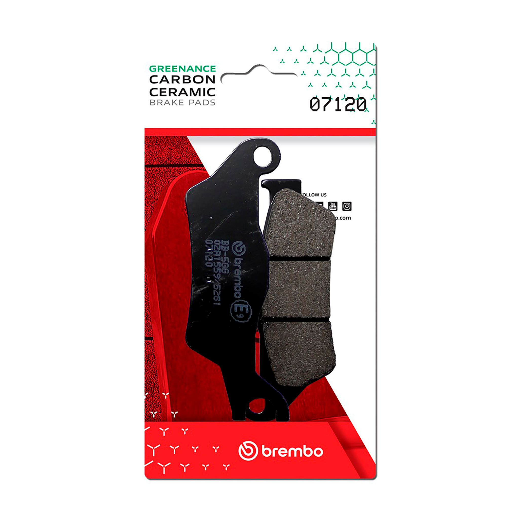 Brzdové obloženie BREMBO 07120 CC SCOOTER pre PIAGGIO/VESPA TPH 50 Typhoon 2018-2022, APRILIA SR 50 Motard 2018-2022