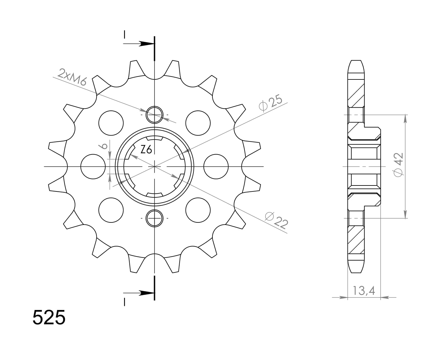 Pinion fata SUPERSPROX 16T, 525 [1]