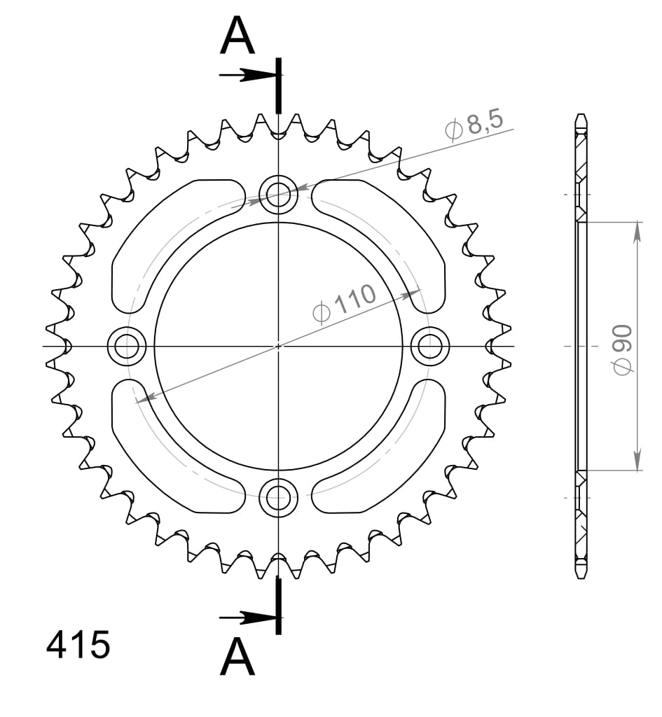 Foaie spate ALU SUPERSPROX portocaliu 40T, 415 [1]