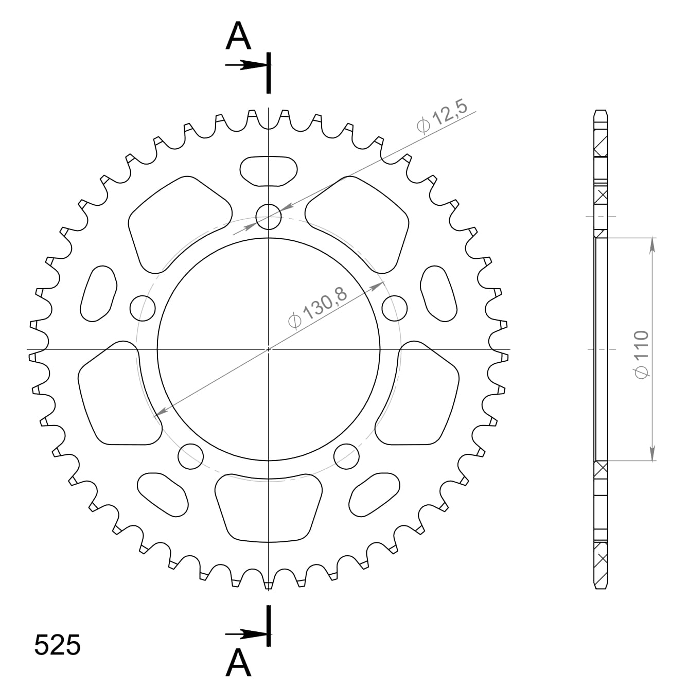 Foaie spate ALU SUPERSPROX Negru 45T, 525 [1]