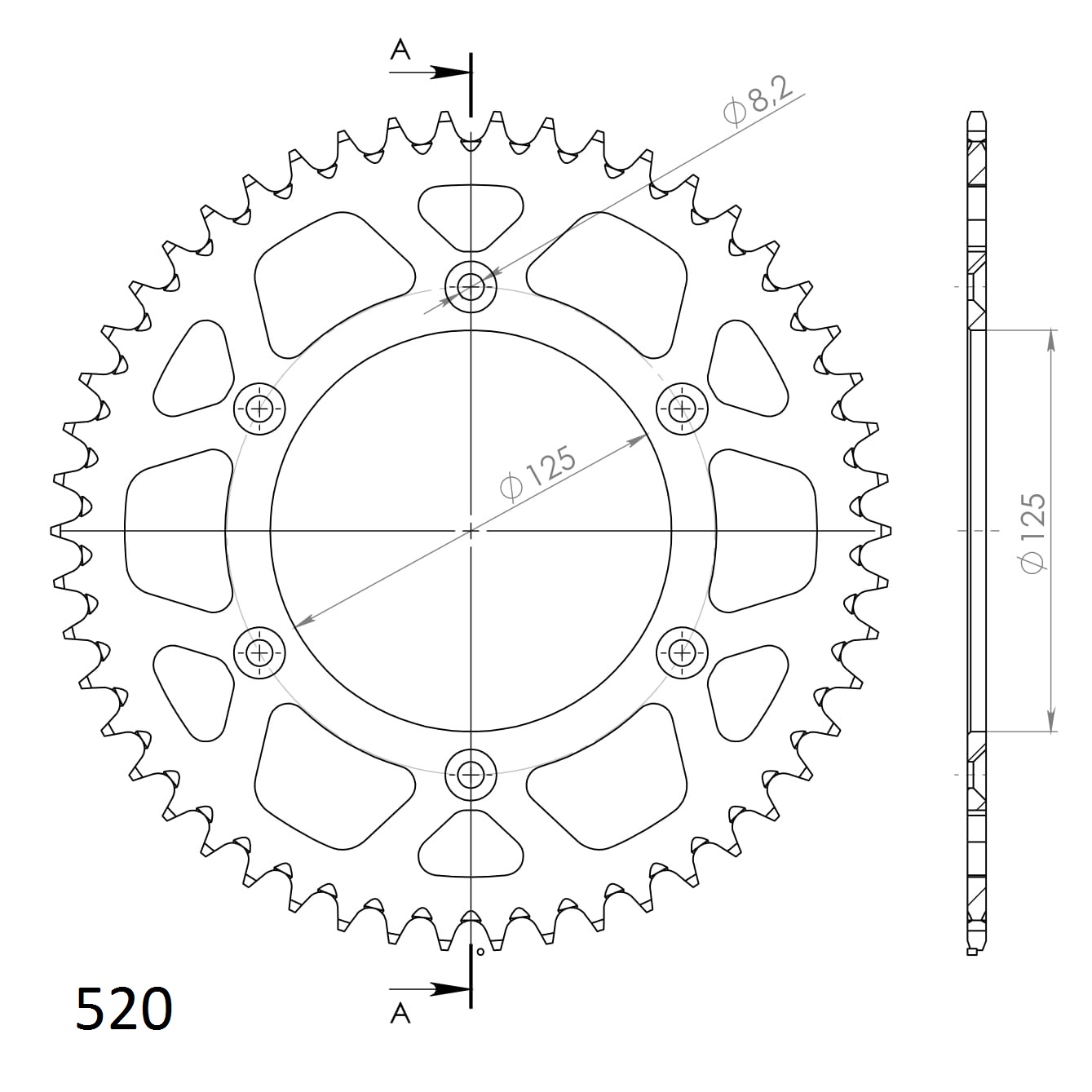 Foaie spate ALU SUPERSPROX Rosu 50T, 520 [1]