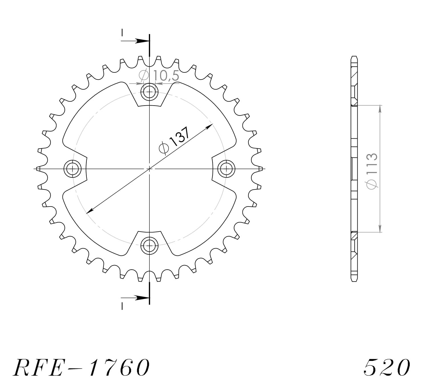 Foaie spate SUPERSPROX Negru 40T, 520 [1]