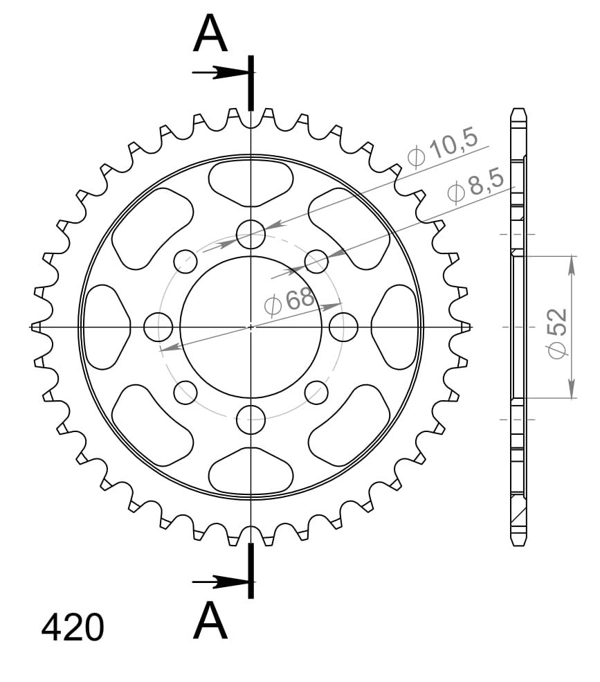 Foaie spate SUPERSPROX Negru 38T, 420 [1]