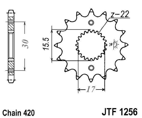 Pinion fata JT 15T, 420 [1]