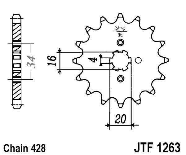 Pinion fata JT 14T, 428 [1]