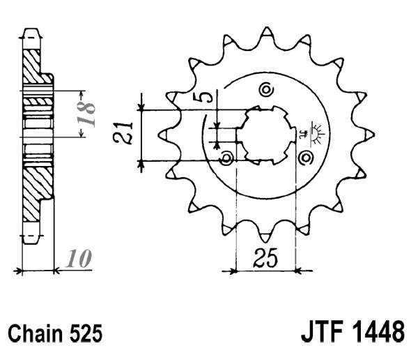 Pinion fata JT 15T, 525 [1]