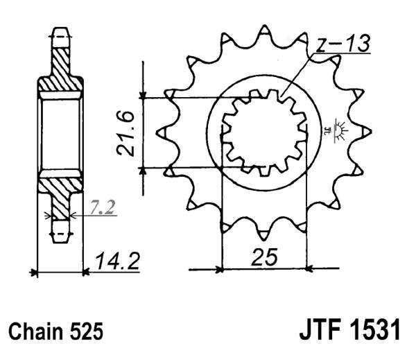Pinion fata JT 15T, 525 [1]