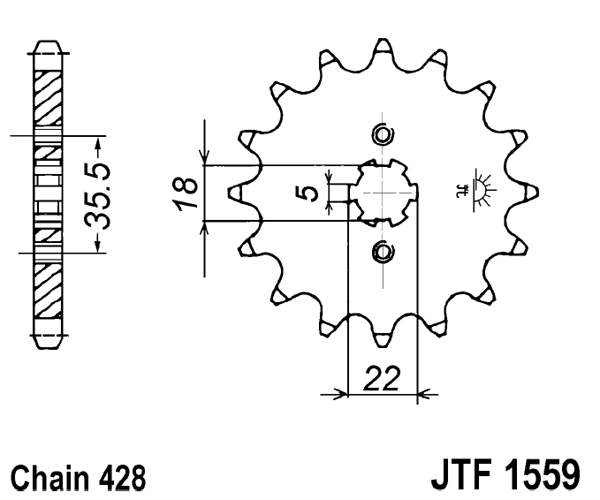 Pinion fata JT 14T, 428 [1]