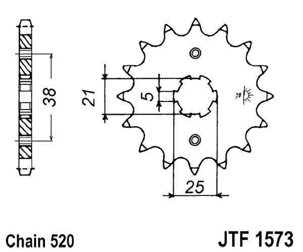 Pinion fata JT 13T, 520 [1]