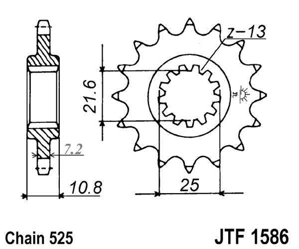 Pinion fata JT 17T, 525 rubber cushioned [1]