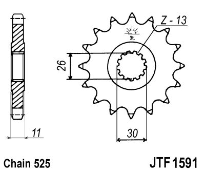 Pinion fata JT 15T, 525 rubber cushioned [1]