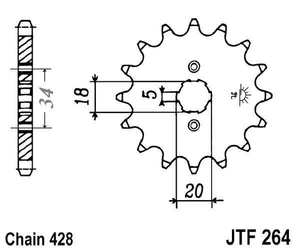 Pinion fata JT 16T, 428 [1]