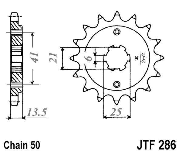 Pinion fata JT 15T, 530 [1]