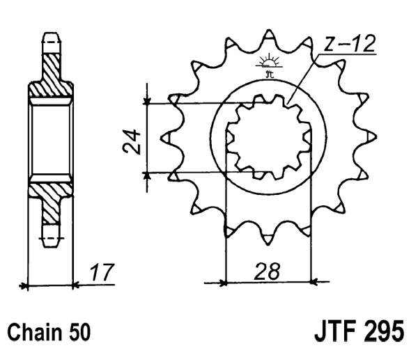Pinion fata JT 15T, 530 rubber cushioned [1]