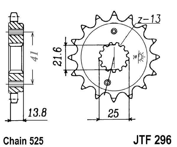 Pinion fata JT 15T, 525 rubber cushioned [1]