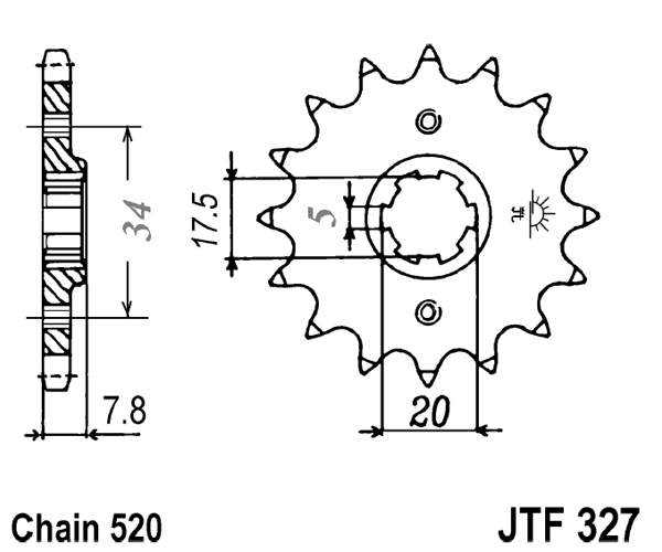 Pinion fata JT 13T, 520 [1]