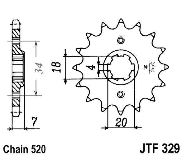 Pinion fata JT 13T, 520 [1]