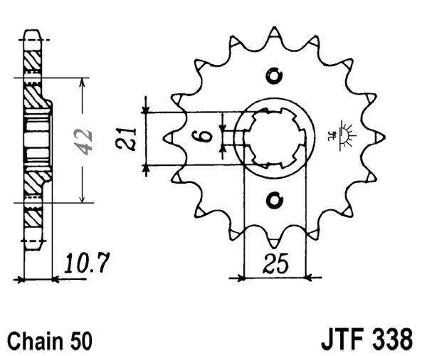 Pinion fata JT 16T, 530 [1]