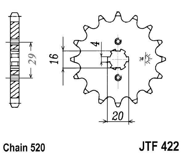 Pinion fata JT 12T, 520 [1]