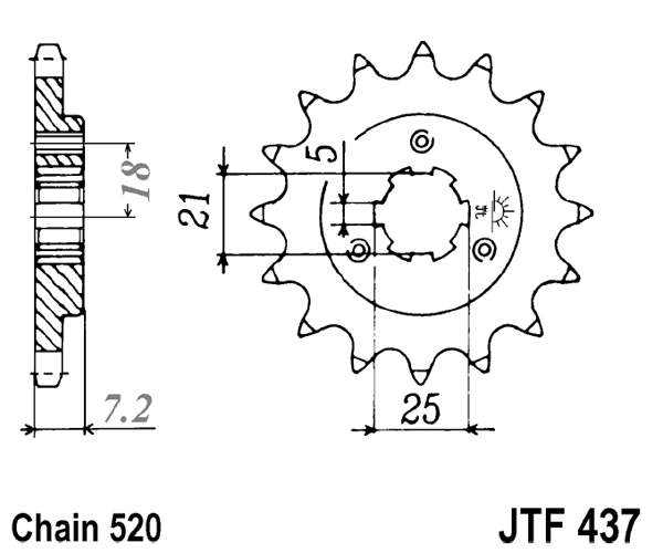 Pinion fata JT 16T, 520 [1]