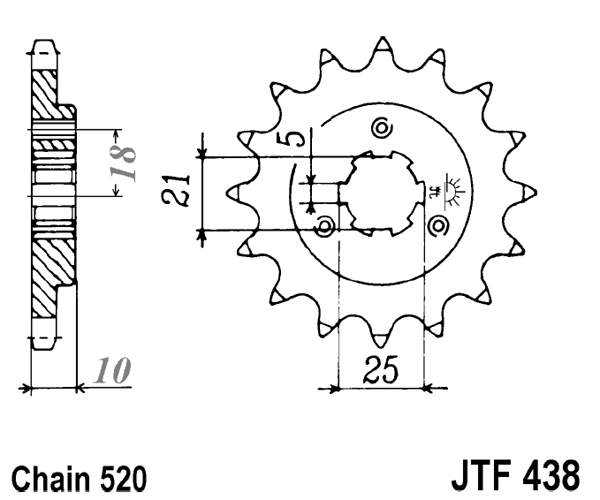Pinion fata JT 15T, 520 [1]