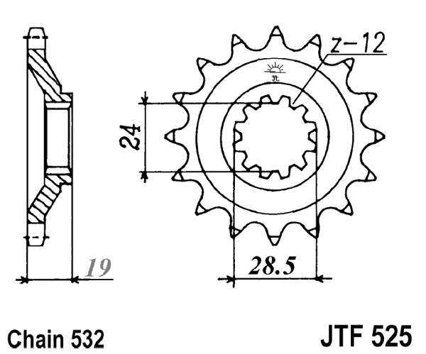 Pinion fata JT 17T, 532 [1]