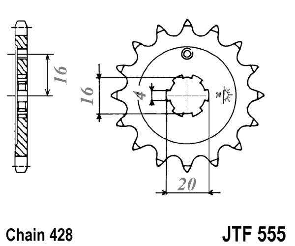 Pinion fata JT 14T, 428 [1]