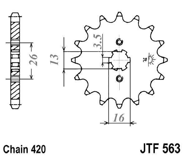 Pinion fata JT 13T, 420 [1]