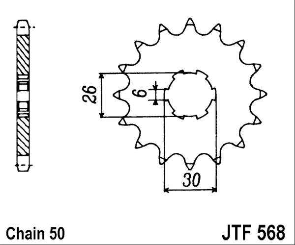 Pinion fata JT 17T, 530 [1]