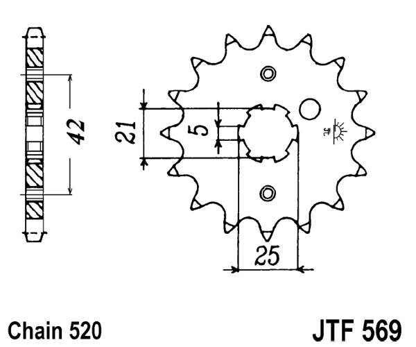Pinion fata JT 13T, 520 [1]