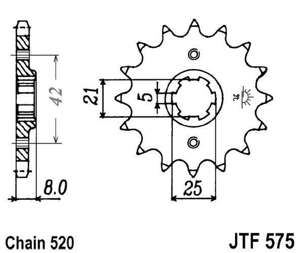 Pinion fata JT 14T, 520 [1]