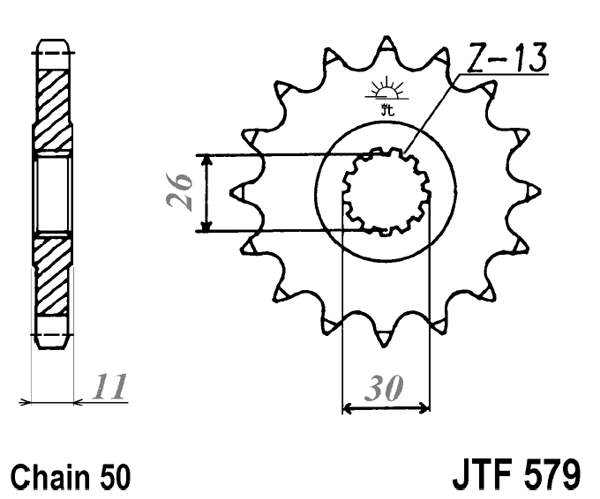 Pinion fata JT 18T, 530 rubber cushioned [1]