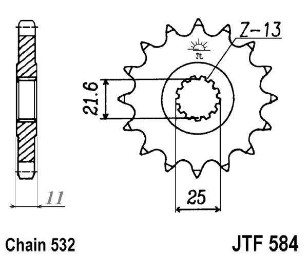 Pinion fata JT 16T, 532 [1]
