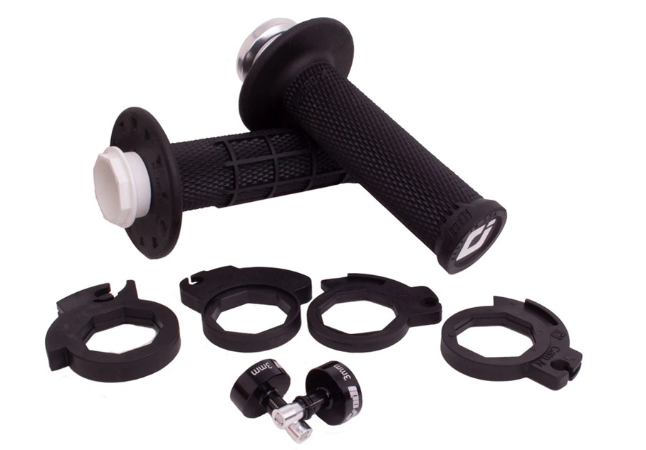 Grips set Lock-on ODI MICRO-X V2 Black/Silver Half-Waffle [1]