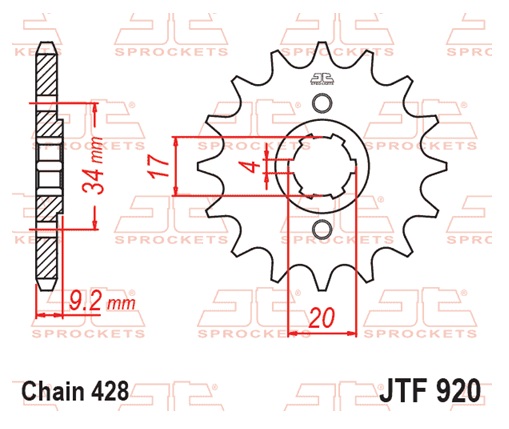Pinion fata JT 15T, 428 [1]
