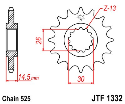 Pinion fata JT 17T, 525 [1]